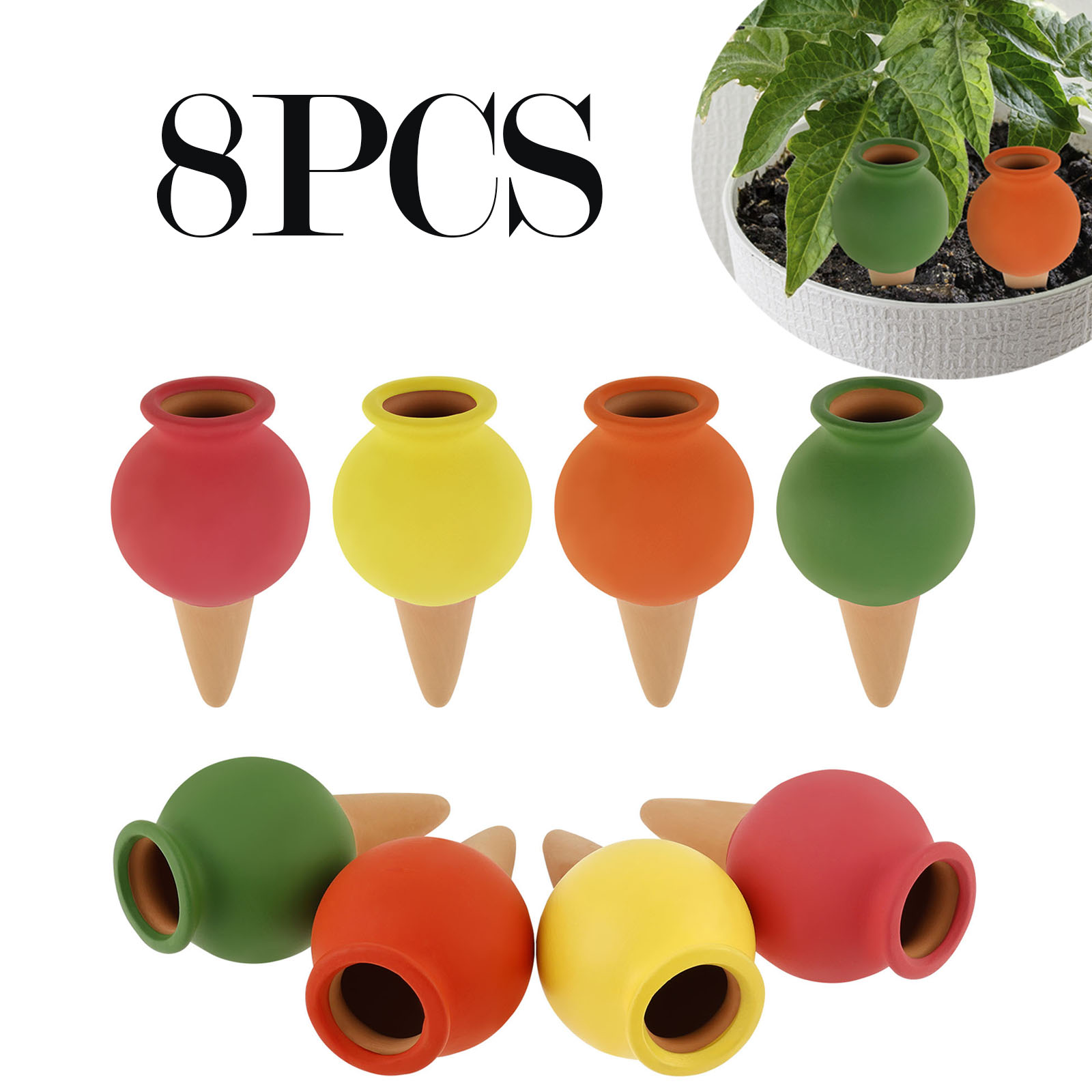 Self Watering Insert - 8 pçs terracota auto rega picos