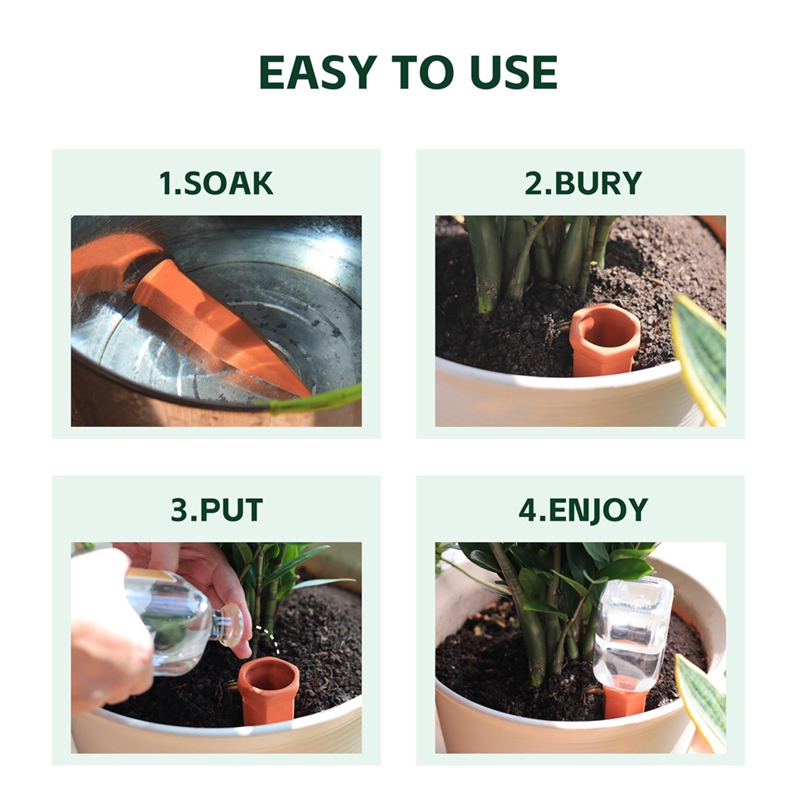 Self Watering Insert - Picos de rega de terracota, estacas